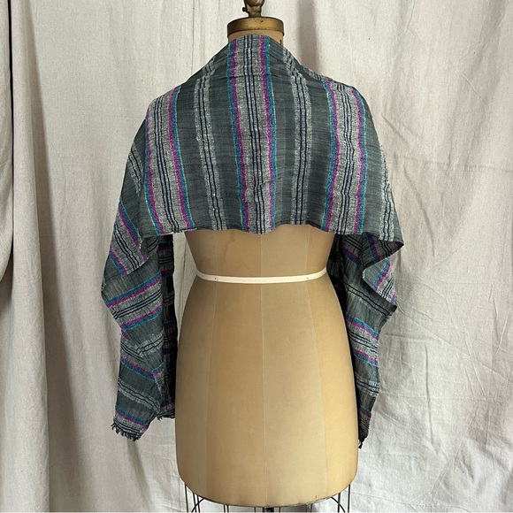 Striped Rectangular Textured Scarf - Picture 5 of 8